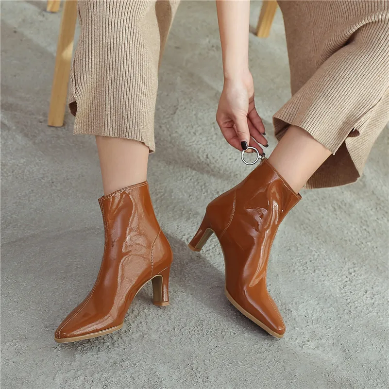 FEDONAS/осенне-зимние ботинки Челси с квадратным носком вечерние для офиса женские