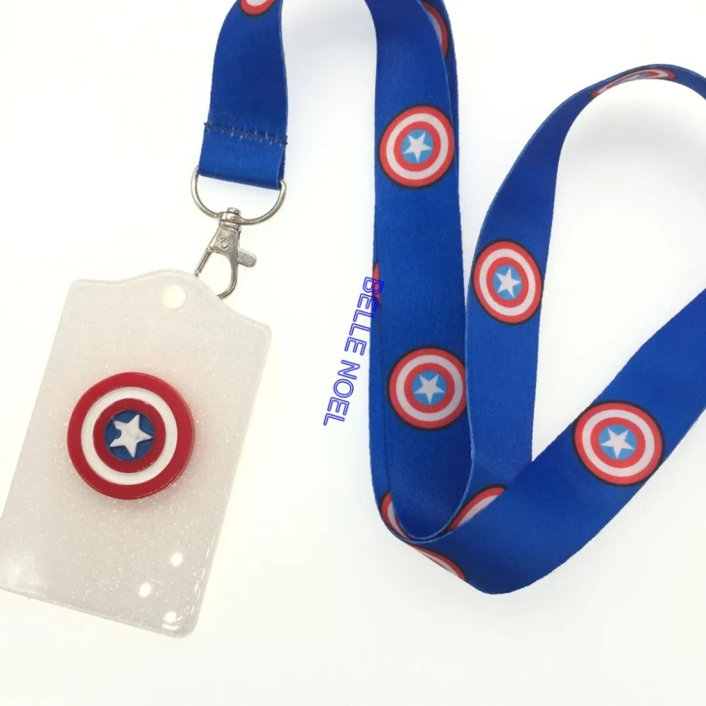 1Pcs cartoon Captain America ubway bus Cute Lanyard ID Badge Holder Key Neck Strap kids gifts | Украшения и аксессуары