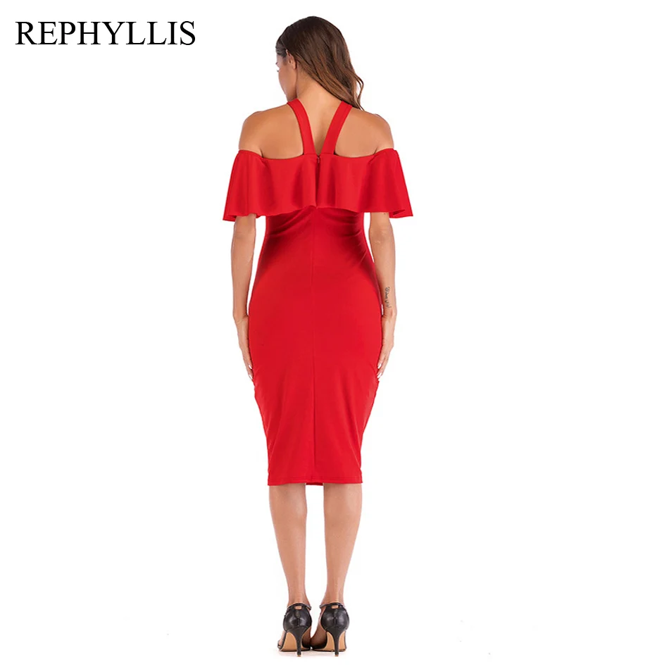 Женское коктейльное платье REPHYLLIS повседневное элегантное с открытыми плечами и
