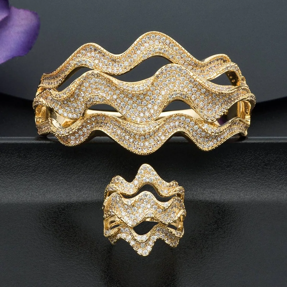 ModemAngel роскошные стразы закрученная форма цветок AAA кубический циркон 3 тона