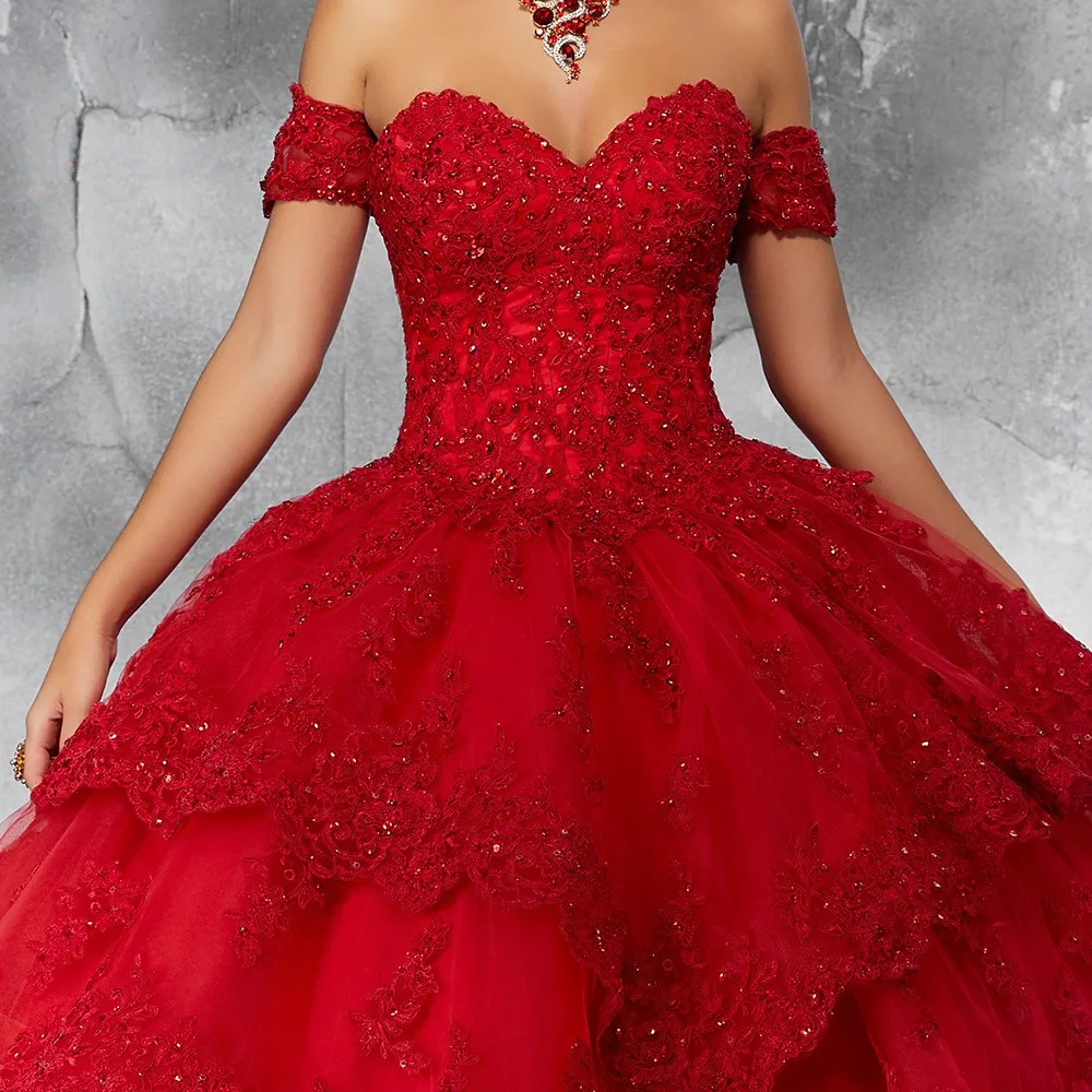 Роскошное бальное платье принцессы jaevini красные платья для Quinceanera милое с