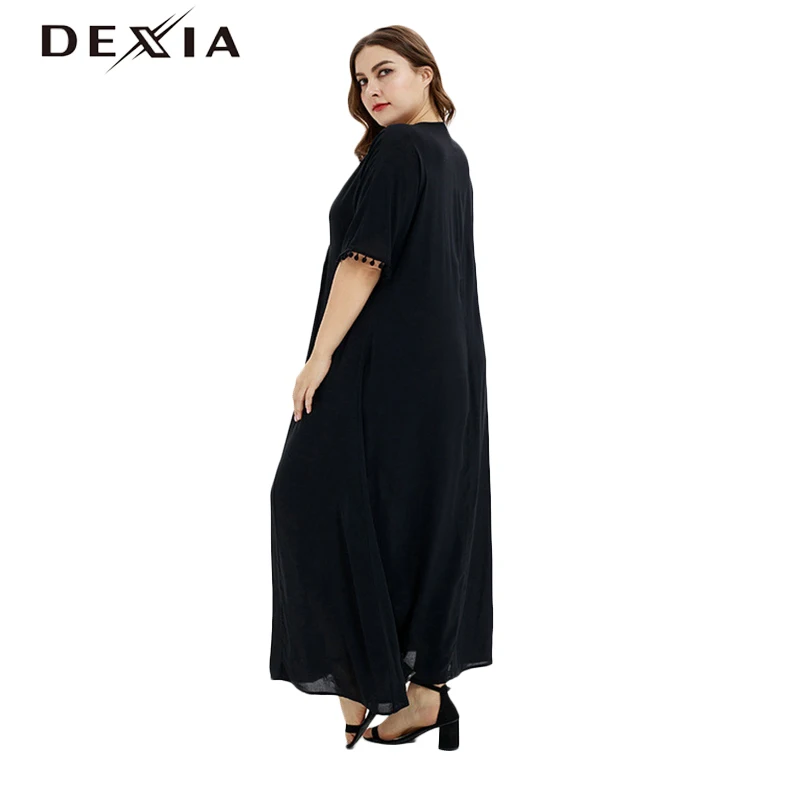 DEXIA/летнее богемное женское платье с кисточками больших размеров 3XL коротким