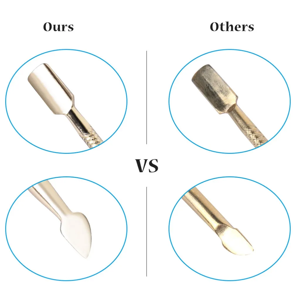 Elite99 1 шт. 2 способа золотого цвета палочки для отодвигания кутикулы маникюр