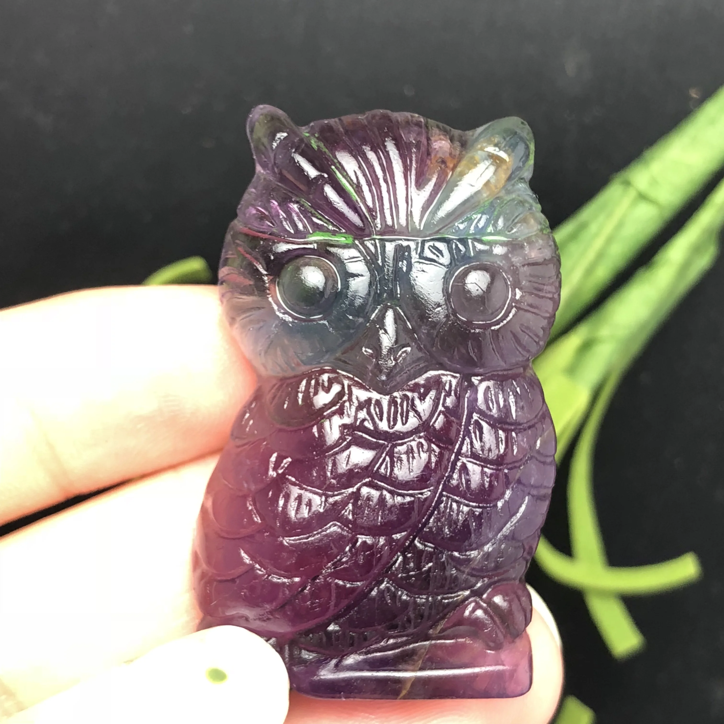 1 шт. натуральный флюорит Сова Кристалл минеральное ювелирное изделие мудрость