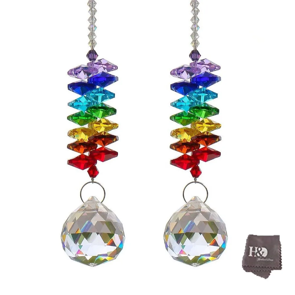 H & D стеклянный хрустальный шар Призма Радуга производитель чакра Suncatcher Висячие