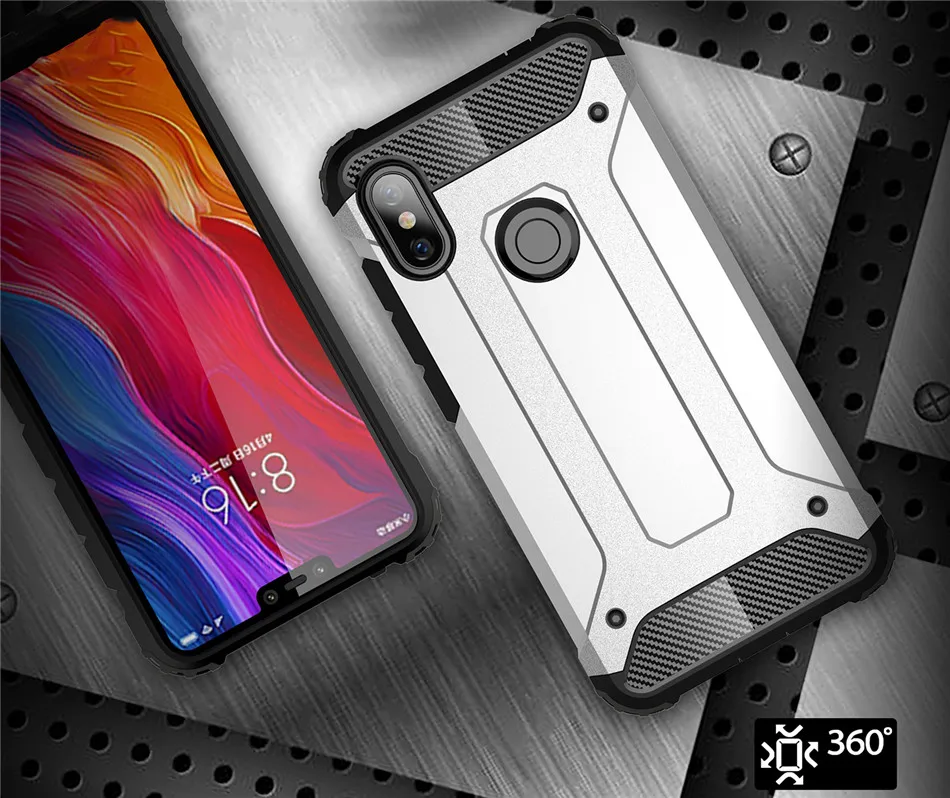 Luxury Rugged Soft Cover For Redmi Note 6 Pro 5 Anti Knock Phone Case Hybrid Hard Tough Dual Layer Armor Shockproof |