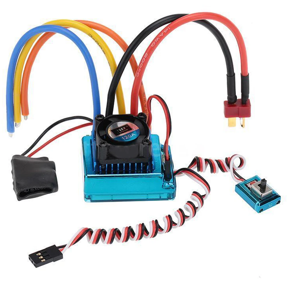 120A сенсорный Бесщеточный Регулятор скорости ESC для RC 1/8 1/10 1/12 автомобильный Гусеничный