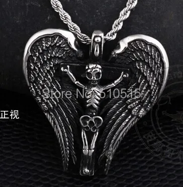 Ожерелье с подвеской в виде черепа ангела демона Regalrock|pendant necklace|skull pendantnecklace necklace |