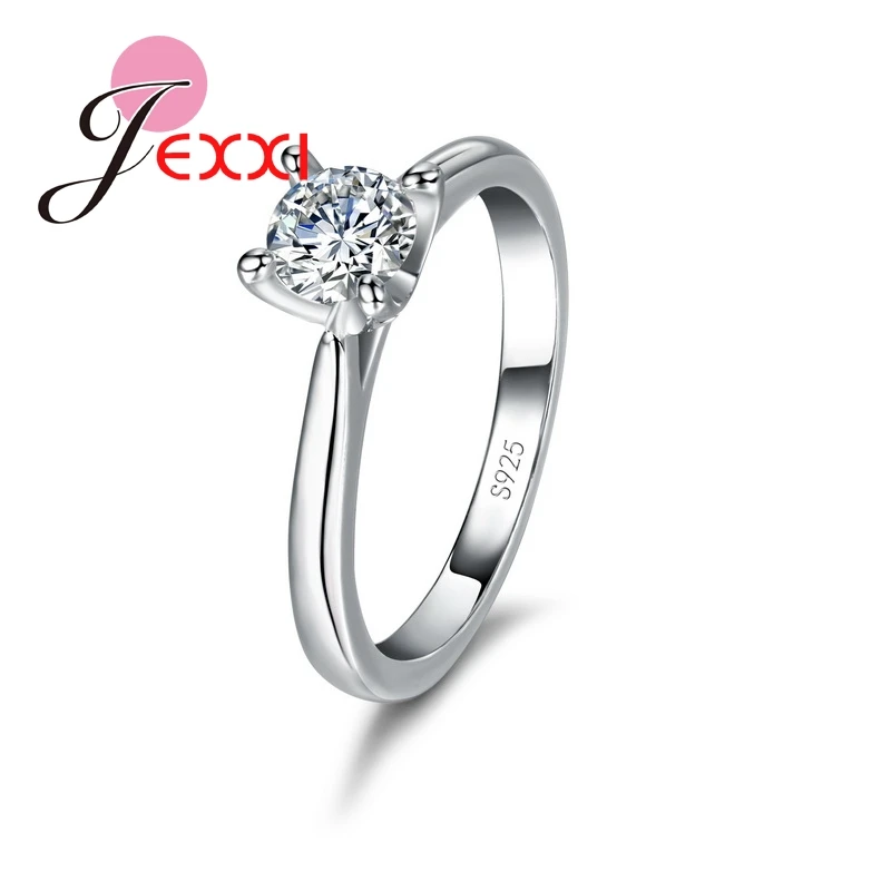 CharmingJewelry модные 925 пробы серебряные кольца женщина леди CZ Кристалл кольцо на