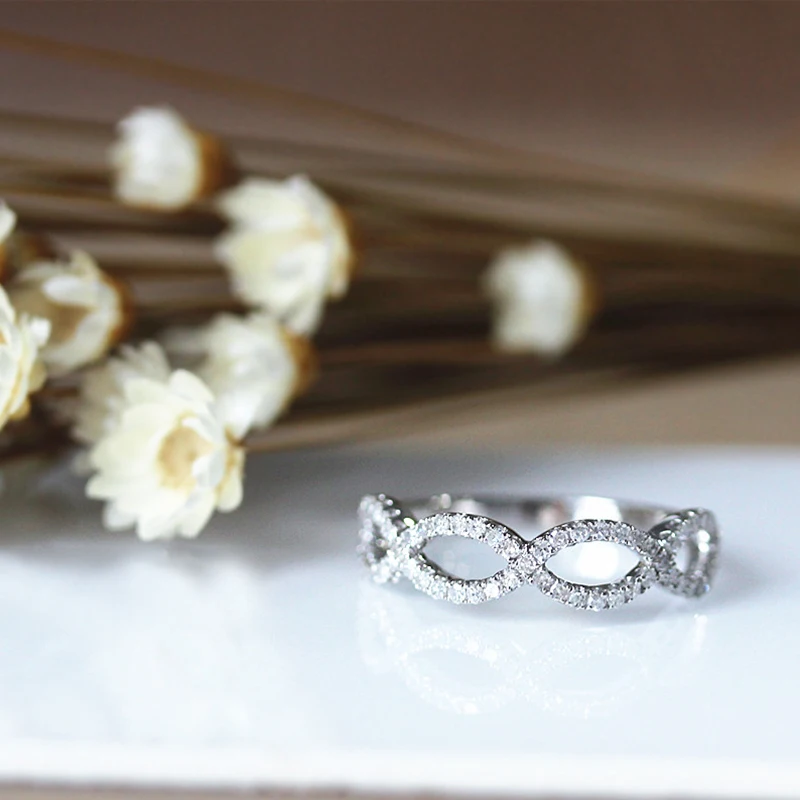 

DUPUY 14k White Gold Wedding Ring Fashion Elegant Luxurious Noble Engagement Ring Women Accessories Summer Jewelry D180009