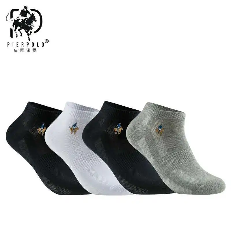 Носки PIERPOLO мужские, повседневные, хлопковые, с вышивкой
