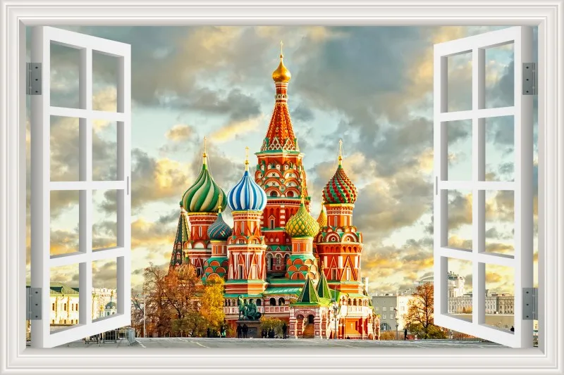 3d оконная наклейка, настенная наклейка, Европейский замок, архитектура, красивый пейзаж, обои, ПВХ, Виниловая наклейка, Фреска, искусство, домашний декор - Цвет: 6