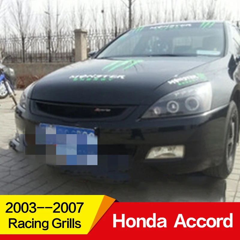 Использование для Honda Accord Racing Grills 2003 04 05 06 07 год углеродное волокно Refitt Передняя Центральная гоночная решетка крышка аксессуары