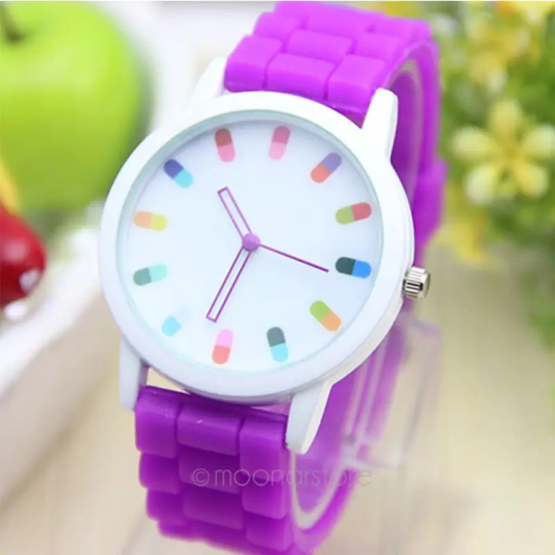 Аутентичные новый ремень контракт Для женщин watchwatch желе часы спортивные для