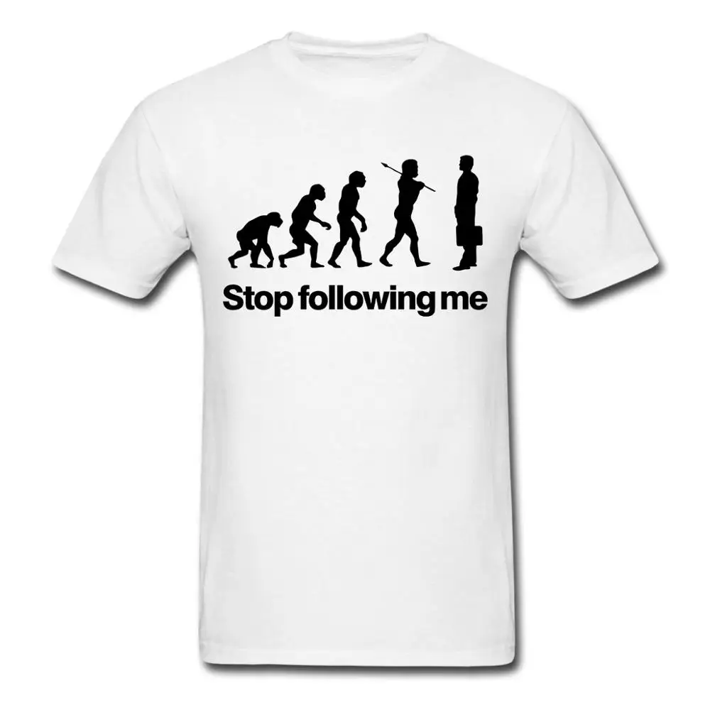 Evolution Stop Follow Me Футболка мужская забавная футболка 100% хлопок размер США|Мужские