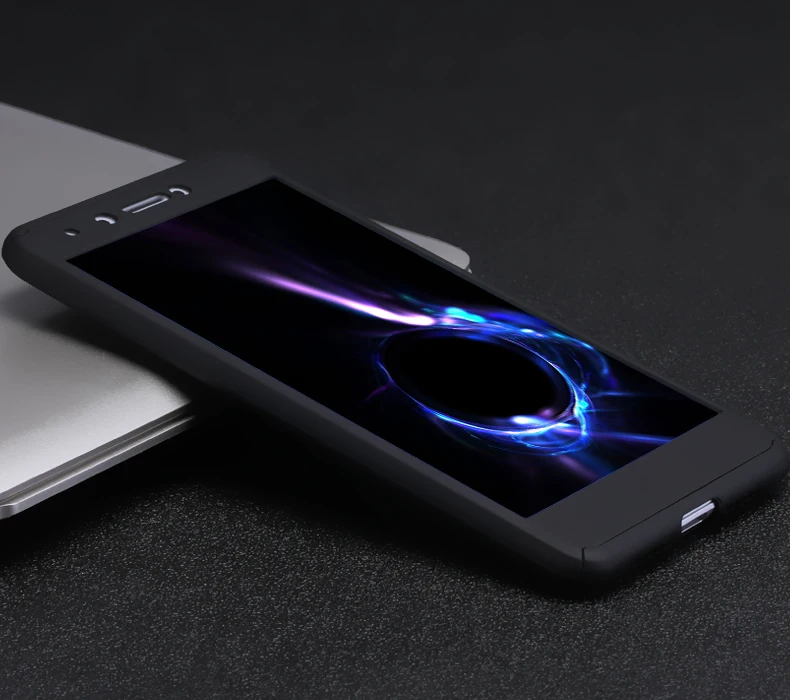 Закаленное стекло+ Роскошный Матовый Жесткий чехол на 360 градусов для huawei Honor 6C DIG-L21HN/для huawei Honor 6C Pro Fundas чехол