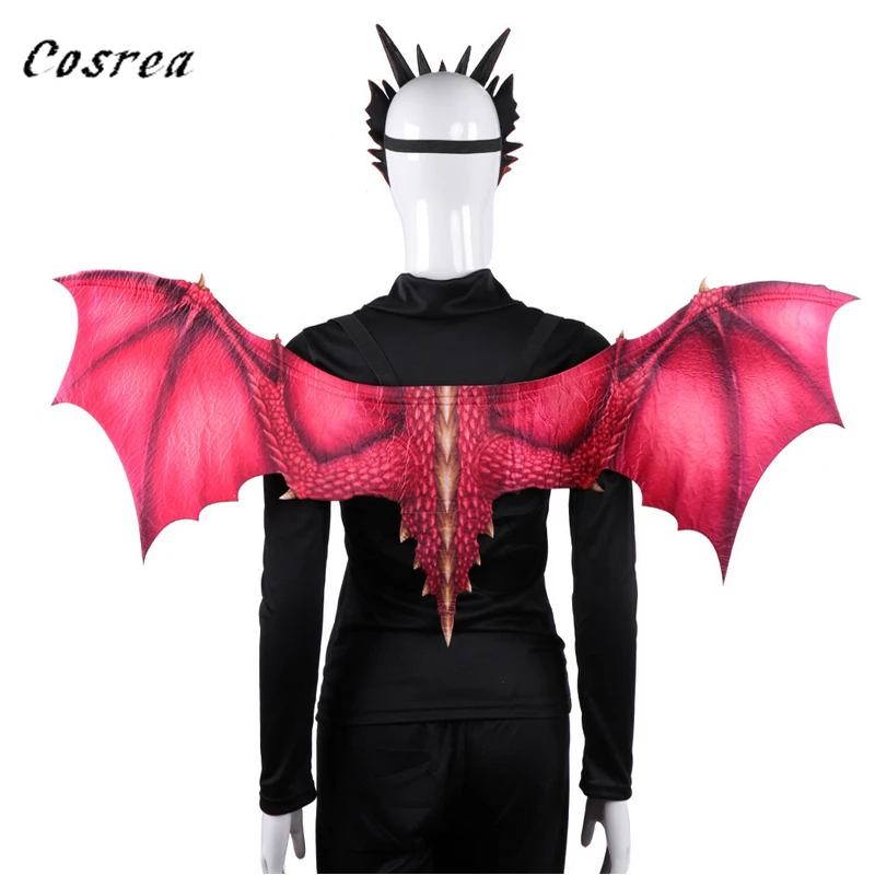 

Adult boy and girl new year decoration party animal costume dragon role playing costume halloween masquerade mask and wings