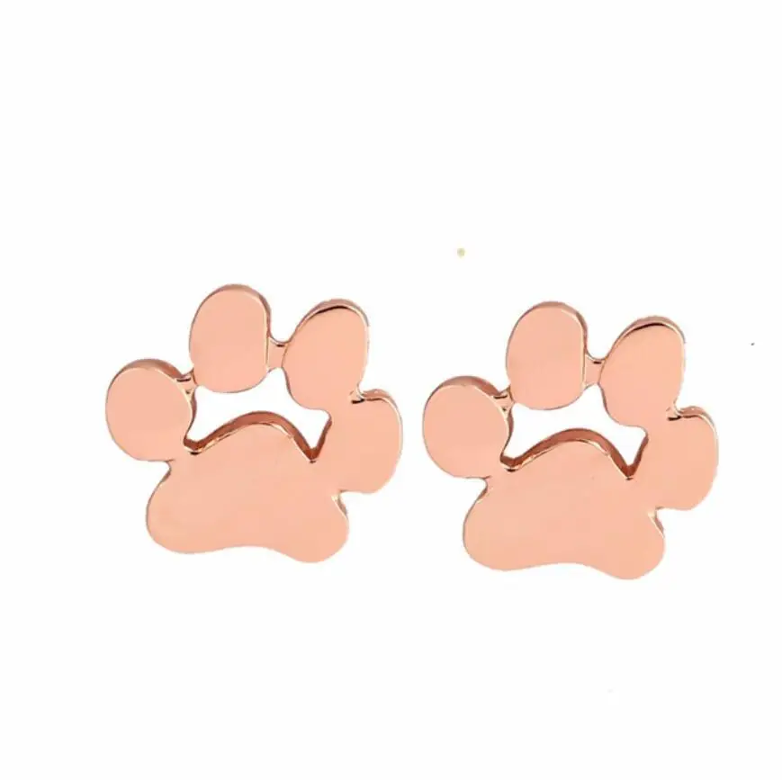 Puppify крошечные Золото Серебро лап животных Серьги для леди кошка и собака paw