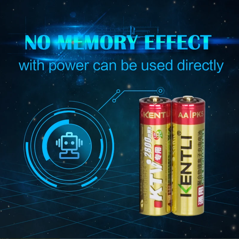 С фабрики прямые продажи 2 шт KENTLI 1,5 в AA PK5 2800mWh литий-ионная литий-полимерная литиевая батарея для микрофон KTV