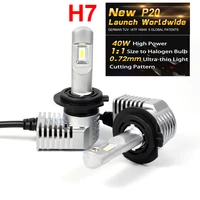1 set super bright mini size h7 csp chips p20 car led headlight all in one turbo ball fan 11 size front bulb lamp 45w 5200lm 6k