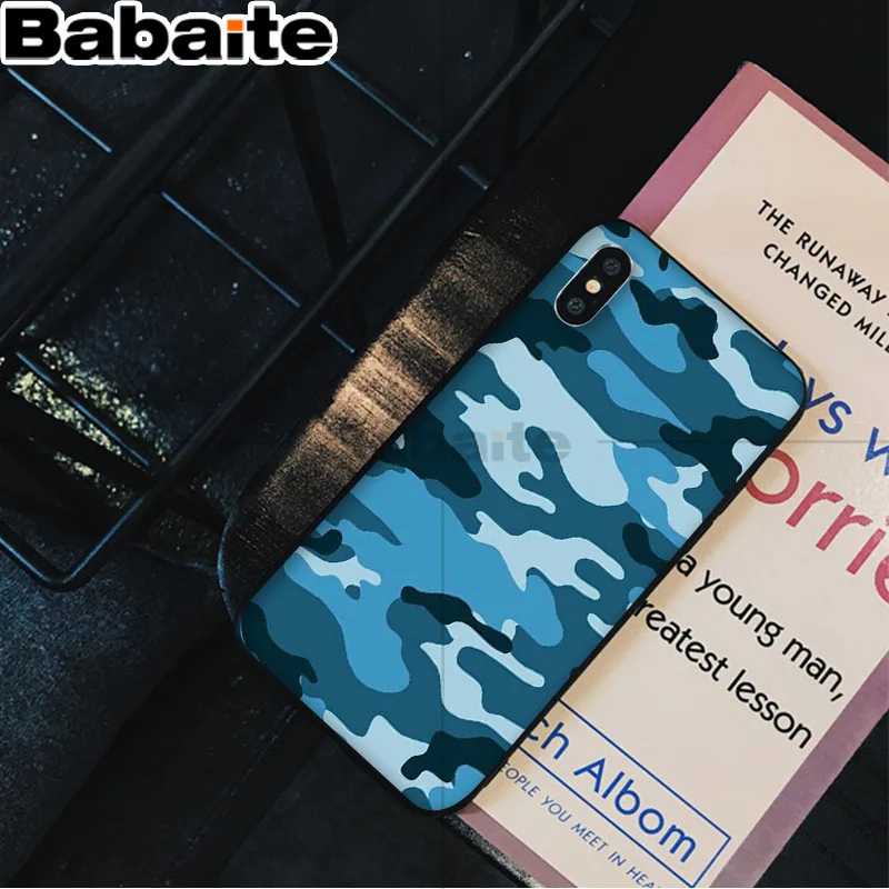 Babaite Камуфляжный узор камуфляж военный армейский мягкий резиновый черный чехол для телефона для Apple iPhone 8 7 6 6S Plus X XS MAX 5 5S SE XR