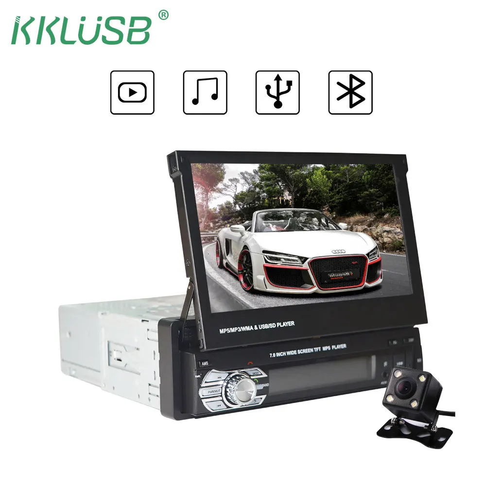 Авторадио gps-навигация Bluetooth 1 DIN стерео радио авто двойной экран 7 дюймов