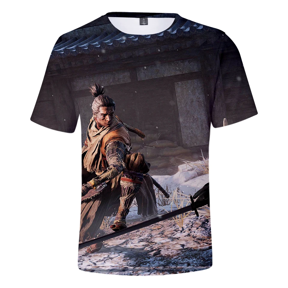 SEKIRO/футболка с 3D принтом Shadows Die Twice для мальчиков и девочек летние модные удобные