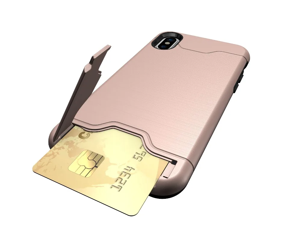 Оптовая Продажа 10X Роскошный чехол 2 в 1 для iPhone X защитный со скрытым слотом карт