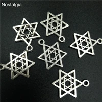 nostalgia 20pcs israel star of david charm magen hexagram shield jewish judaica pendant religious jewelry 2216mm