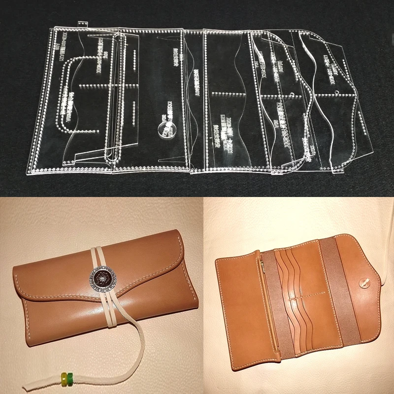 Handmamde женский кошелек акриловый шаблон кожаный узор DIY хобби кожевенное ремесло