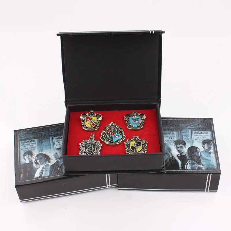 5 шт. (коробка) гарри Поттер брошь комплект Гарри и Хогвартс школы чародейства