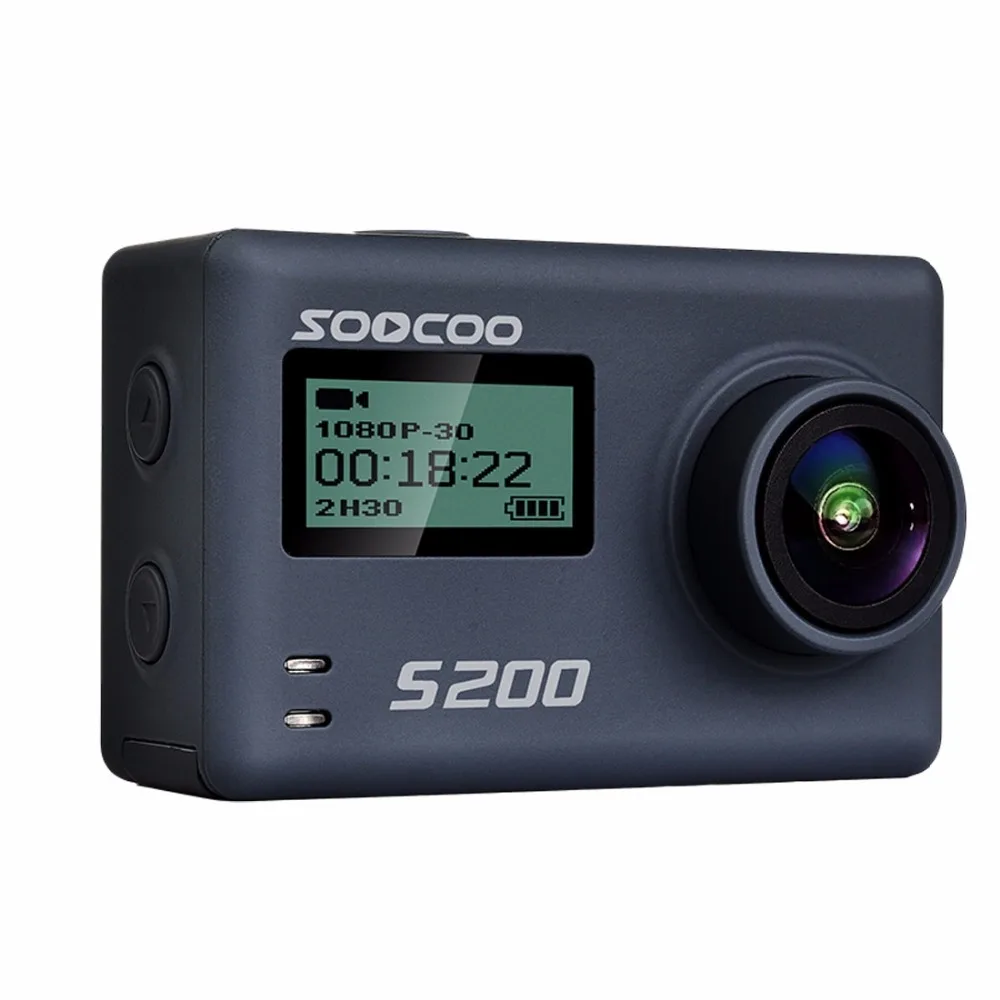 SOOCOO S200 экшн Камера со сверхвысоким разрешением Ultra HD, 4 K, NTK96660+ IMX078 с поддержкой Wi-Fi Gryo голосового управления внешний микрофон gps 2,4" сенсорный экран с ЖК-дисплеем
