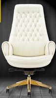 white leather boss chair computer chair swivel office ergonomic 69