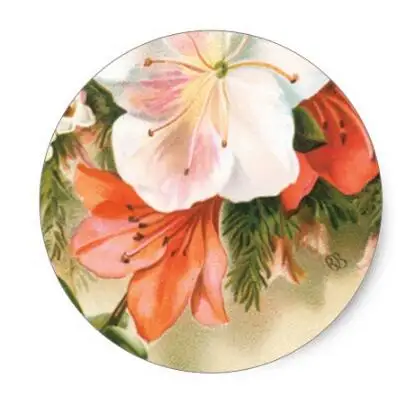 

1.5inch A Merry Floral Christmas Classic Round Sticker