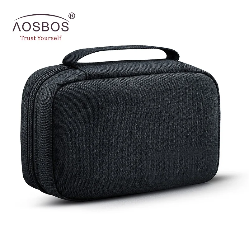 black Aosbos портативная, для путешествий, косметическая сумка женская повседневная однотонная косметичка Мужская функциональная Водонепроницаемая косметичка, Органайзер - Цвет: black