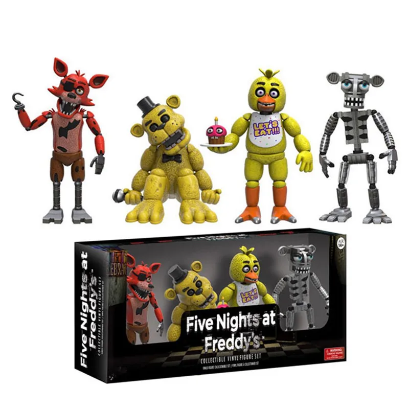 FNAF Five Nights At Freddy's Bonnie Foxy Freddy Fazbear медведь ночь Фредди кукла игрушки экшн-фигурка игрушка с коробкой