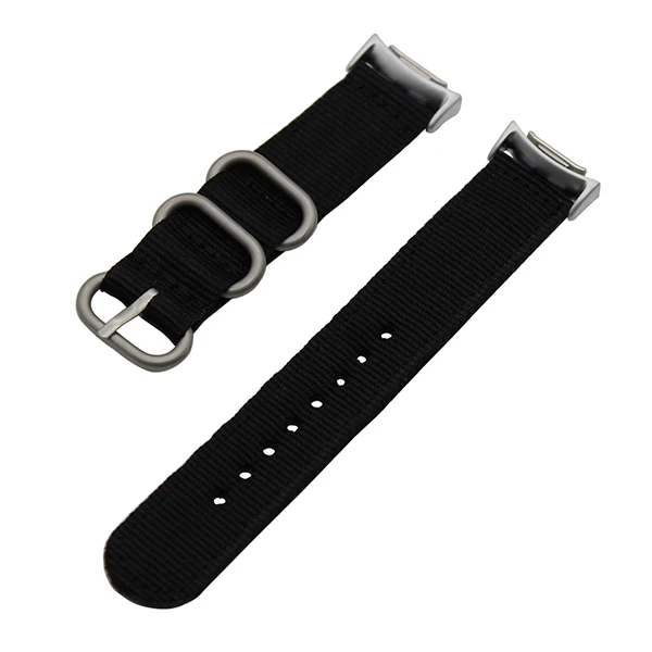 Black S Холст нейлон ремешок для samsung Шестерни 2 R360/Fit2 Pro R365 Смотреть Band спортивный ремешок Сталь кольцо застежка браслет - Цвет ремешка: Black S