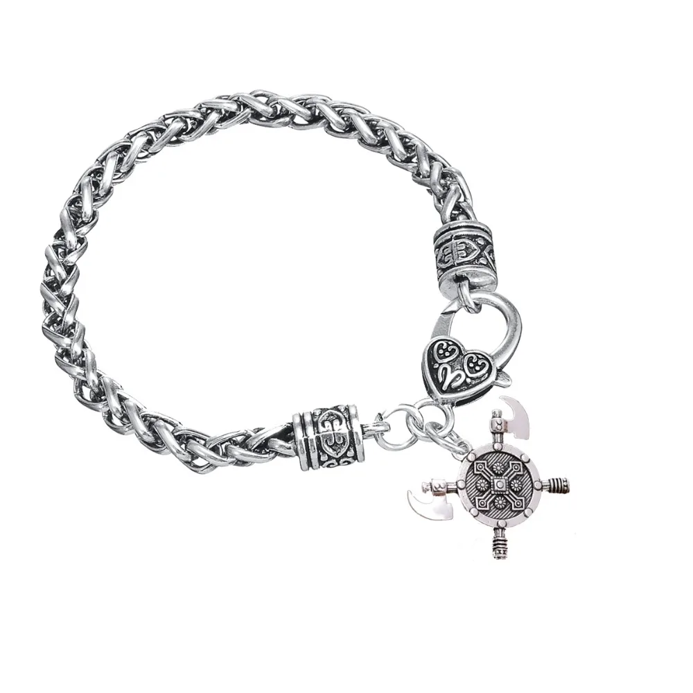 Винтажный двойной топорный браслет Teamer варвар крест викингов гладиатор