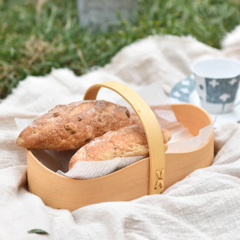 Handmade Clip Wood Storage Basket Japan Style Creative Bread/Fruits Display Eco Natural Picnic Photo Tools | Дом и сад