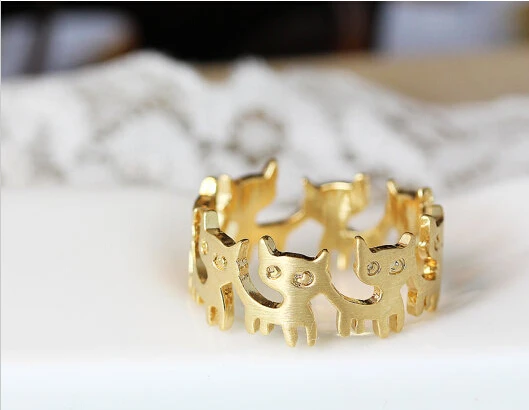 Женские обручальные кольца из сплава цинка вечерние с милыми животными для котов
