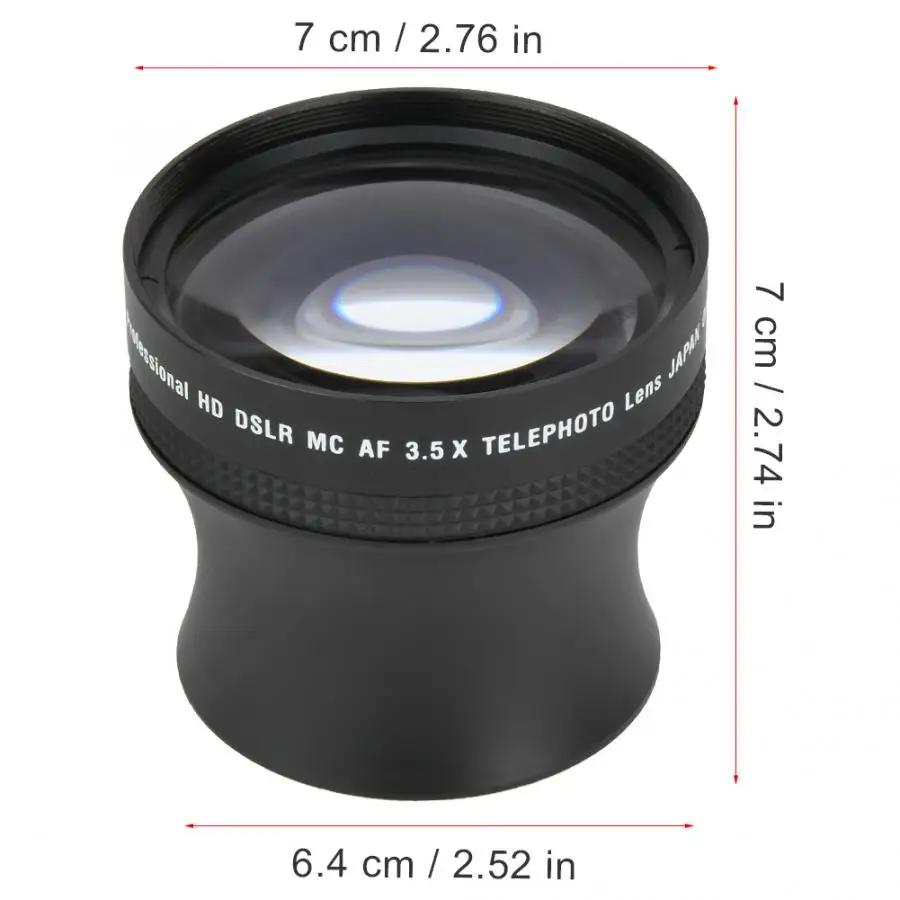 52 мм 3.5x Увеличение телеобъектив Универсальный для Canon Nikon Pentax Olympus sony samsung SLR камера HD металлический телеконвертер