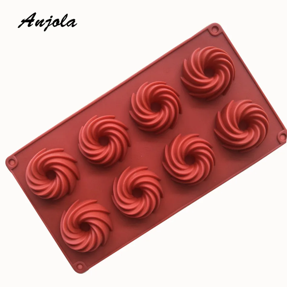 Anjola Creative Round Vortex Shape Cake Mold Liquid Silicone Chocolate Fondant Pastry Decoration Tool BD-164 | Дом и сад