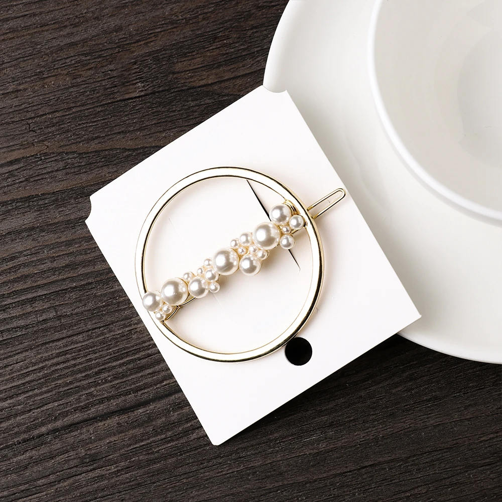 Женские заколки для волос золотистые металлические с жемчугом в форме звезды 2019 |