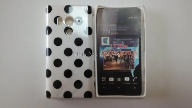 OEEKOI мягкий гелевый чехол в горошек из тпу для Sony Xperia acro s LT26w бесплатная