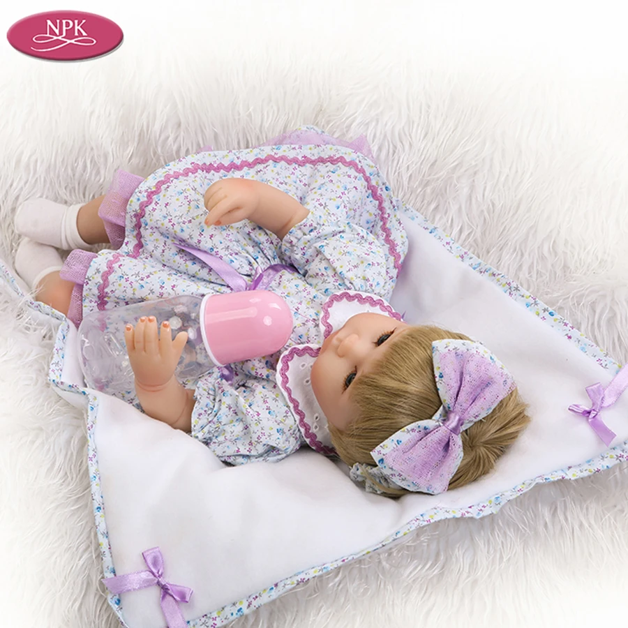 NPK 40 см силиконовая кукла для новорожденных игрушки девочек мягкая ткань боди