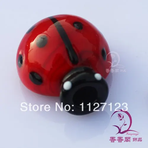 10 шт. стеклянный сосуд для эфирных масел в муранском стиле божья коровка (24х29мм 0 5