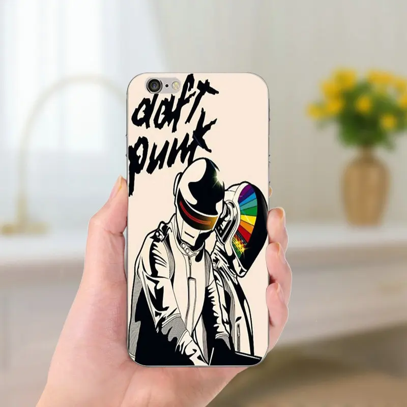 Шлем Daft Punk узор Мягкий ТПУ силиконовый чехол для телефона iPhone 8 7 6 S Plus X 5 5S SE 5C 4 Coque