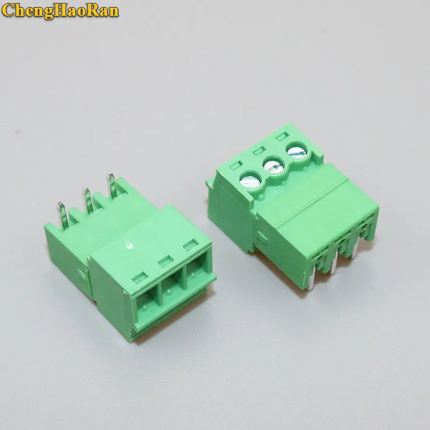 ChengHaoRan 15EDGK Шаг 3 81 мм штырь под прямым углом 2P 3P 4P винтовой штекер в PCB клеммный блок