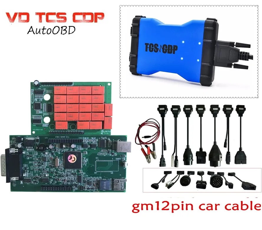DHL 2018 Лучшие новый дизайн зеленая доска + gm12pin Автомобильный Кабель VD TCS CDP Pro