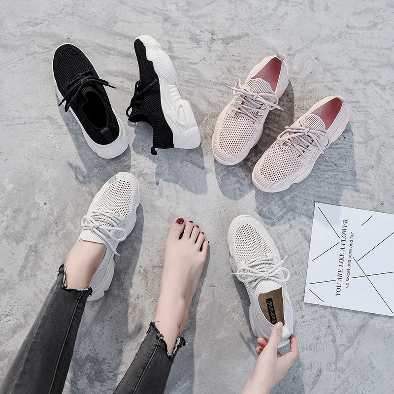 Повседневная обувь Женские кроссовки на массивной платформе Новинка лета zapatos de
